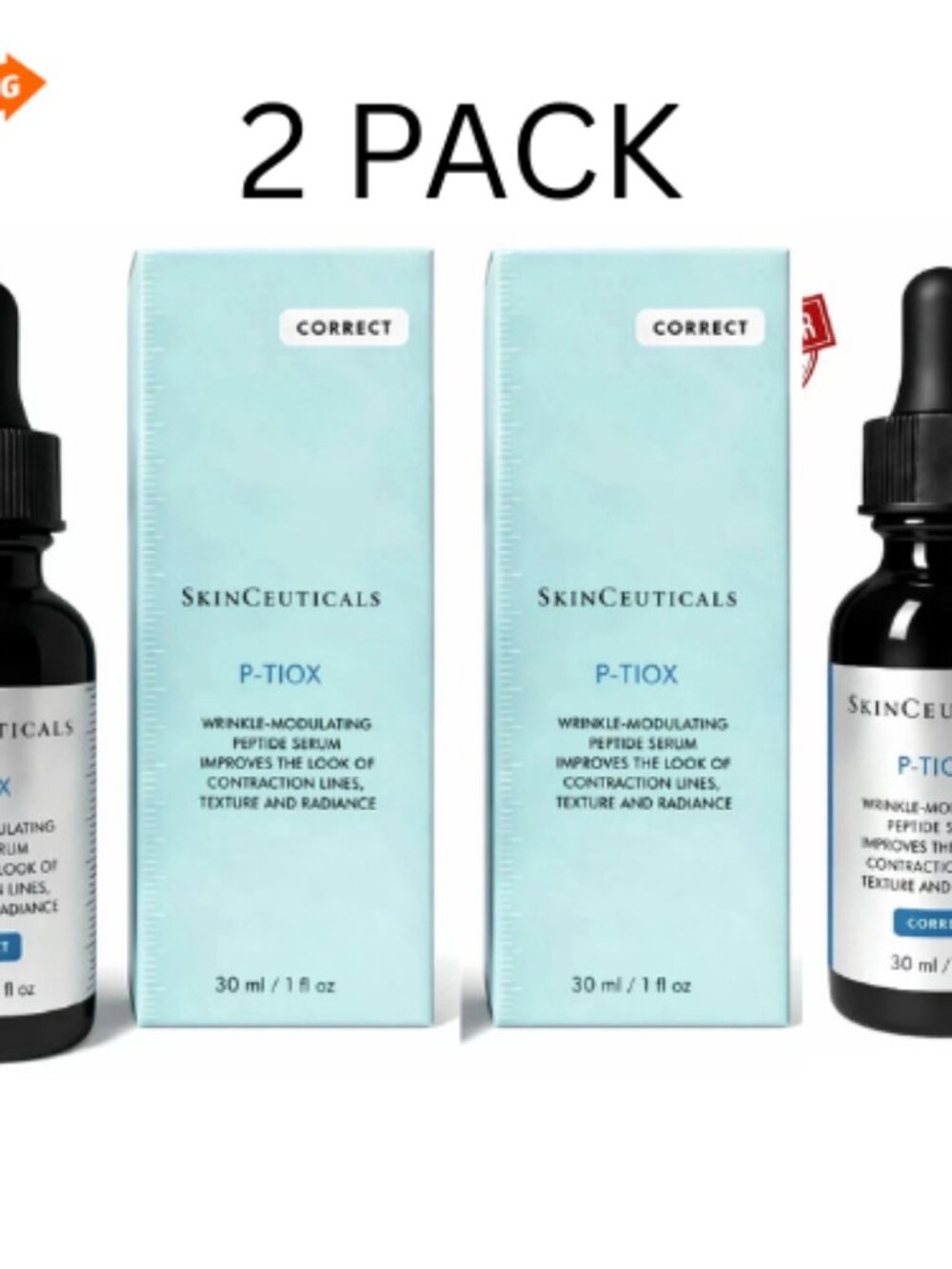 2 PACK NEW Skinceuticals P-TIOX Wrinkle-Modulating Peptide Serum 1 fl oz/30ml